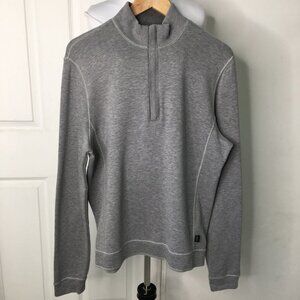 Hugo Boss Men's Gray 1/2 Zip Up Pullover Sweater Top Size Large Cotton Blend
